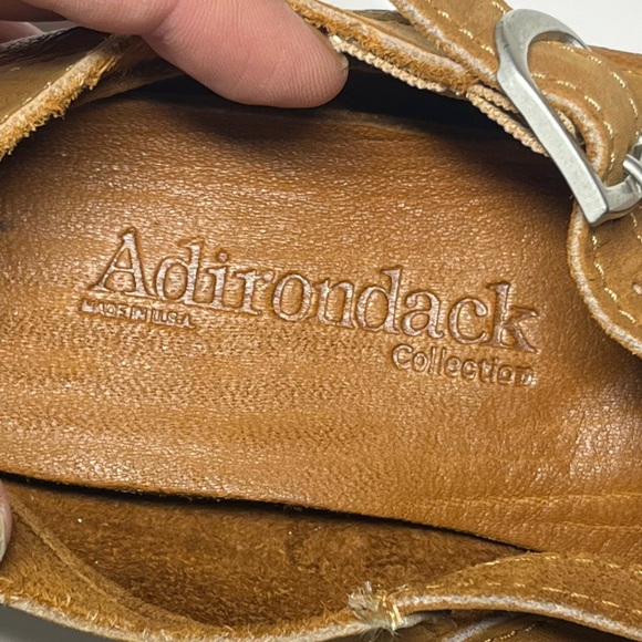Adirondack Collection Women’s 7 Tan Leather Buckle Moc Toe Loafers Made in USA - Picture 2 of 15